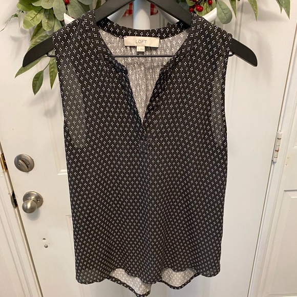 Loft Geometric Print Sleeveless Top S - Picture 1 of 7